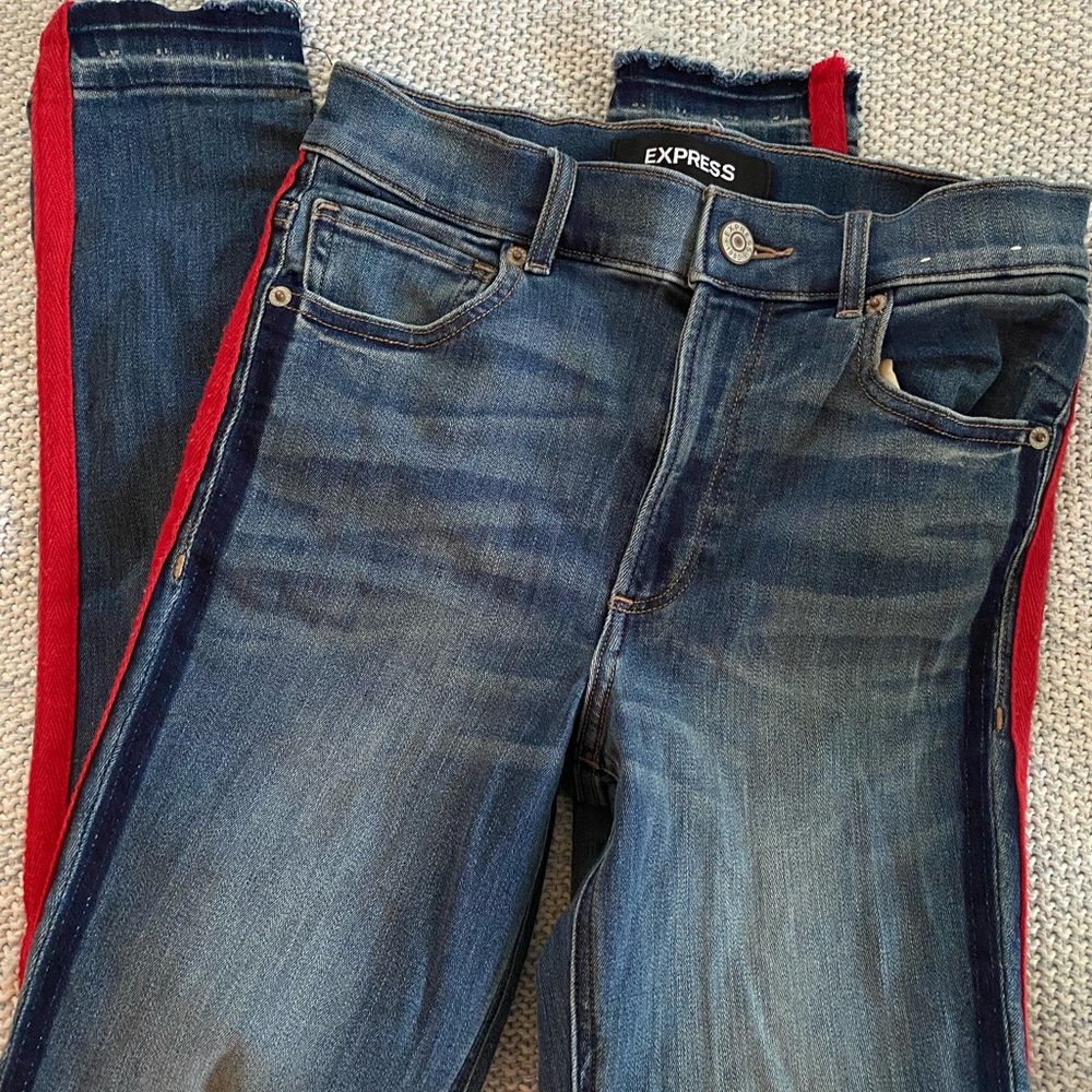 Express Red Stripe Jeans